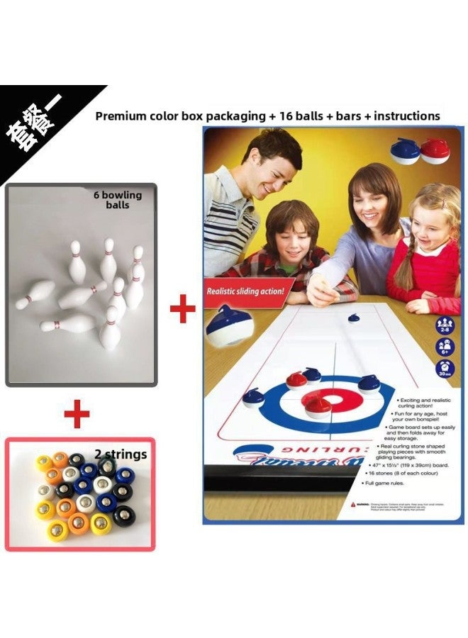 Table Curling Toy Family Gathering Game Table Curling Table Game Children's Dryland Sandpot Bowling Props